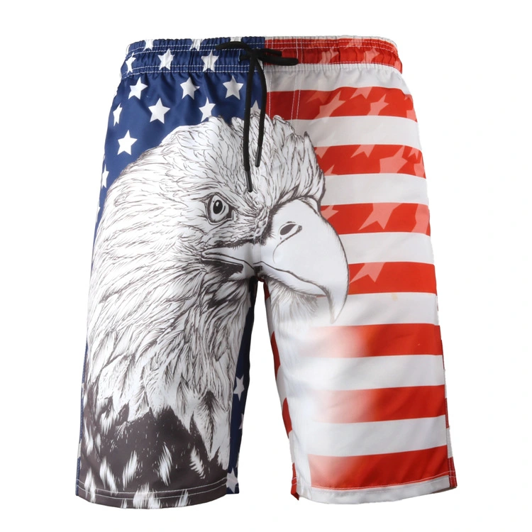 Men's Beach Pants Printed Casual Sports Pants Creative Shorts Zinc