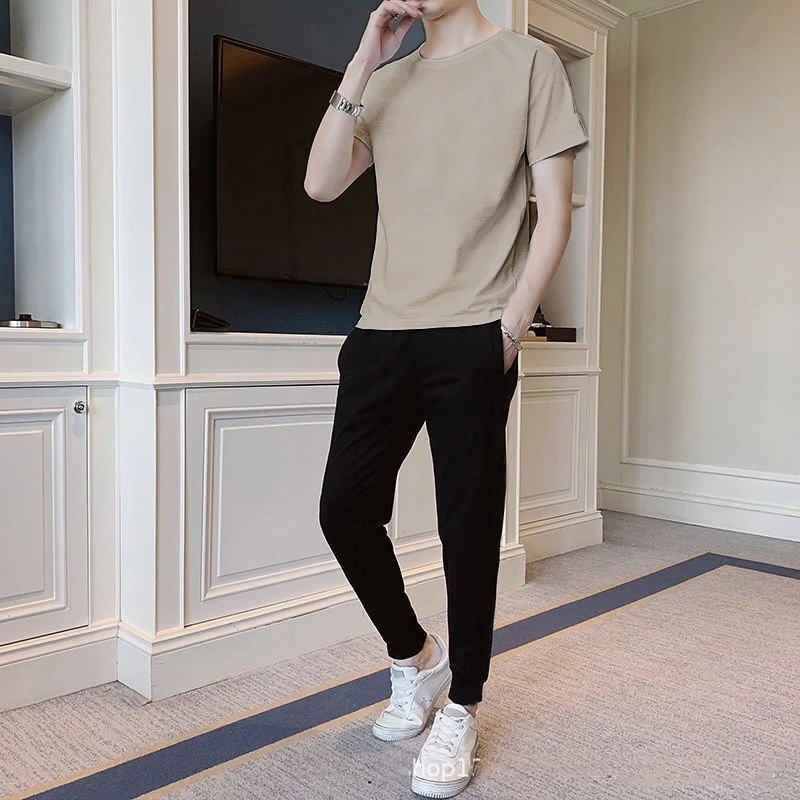 Casual Suit Men's T-shirt Sportswear Short-sleeved Men's Trousers Casual Wear