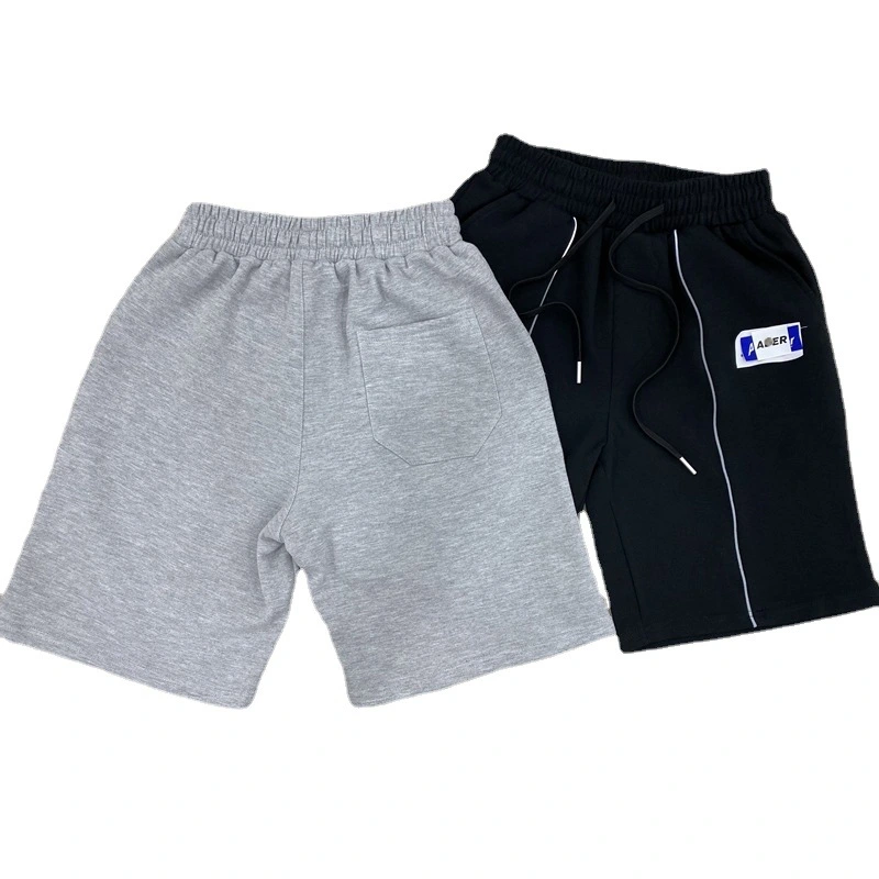 Reflective Strip Label Stitching Webbing Sweatshirt Shorts