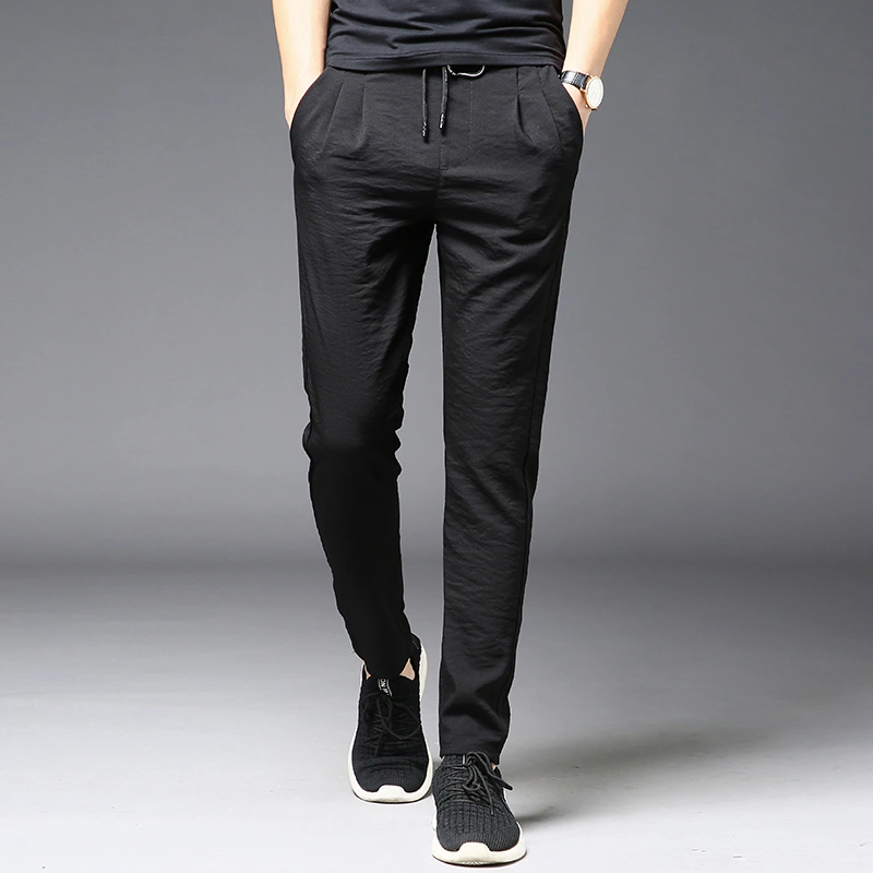 New Summer Thin Ice Silk Daddy Pants Men's Casual Pants