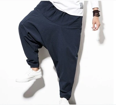 Men's Cotton And Linen Harem Lantern Casual Pants