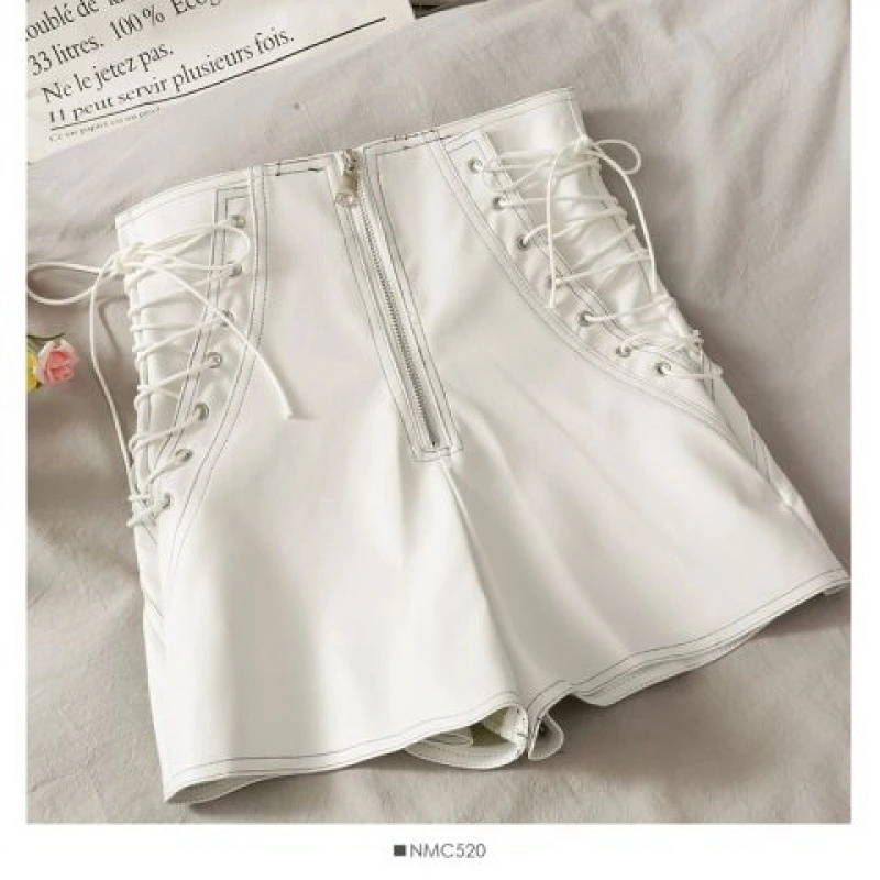 Thin Leather Shorts Women Spring And Autumn Slim Zipper