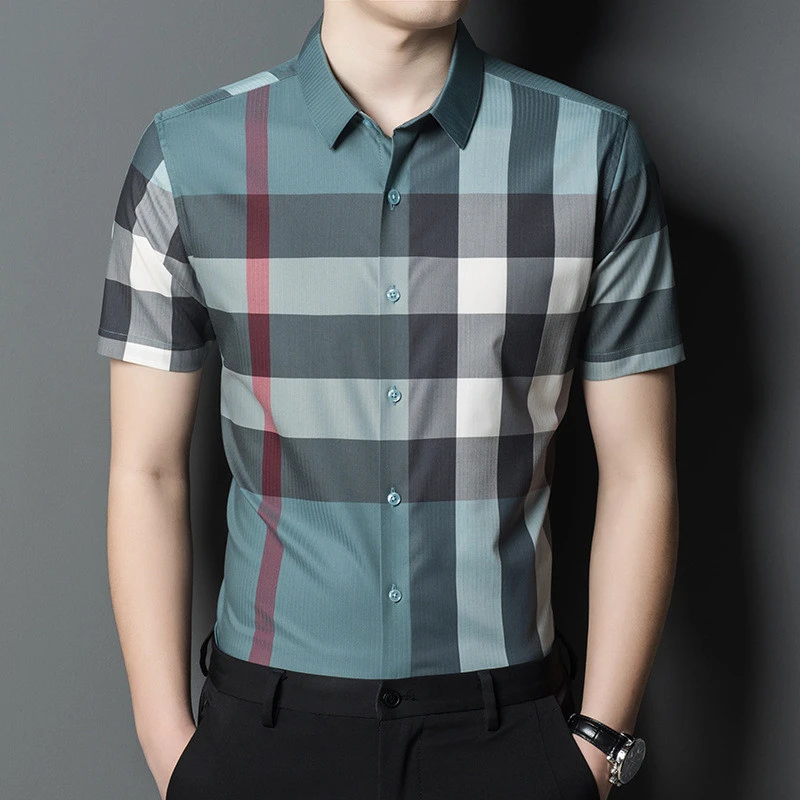 Men's Young And Middle-aged Dad Business Slim Non-iron Shirt Men's