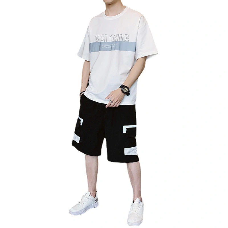 Short-Sleeved T-Shirt Men'S Summer Casual Sports Suit Tide Brand