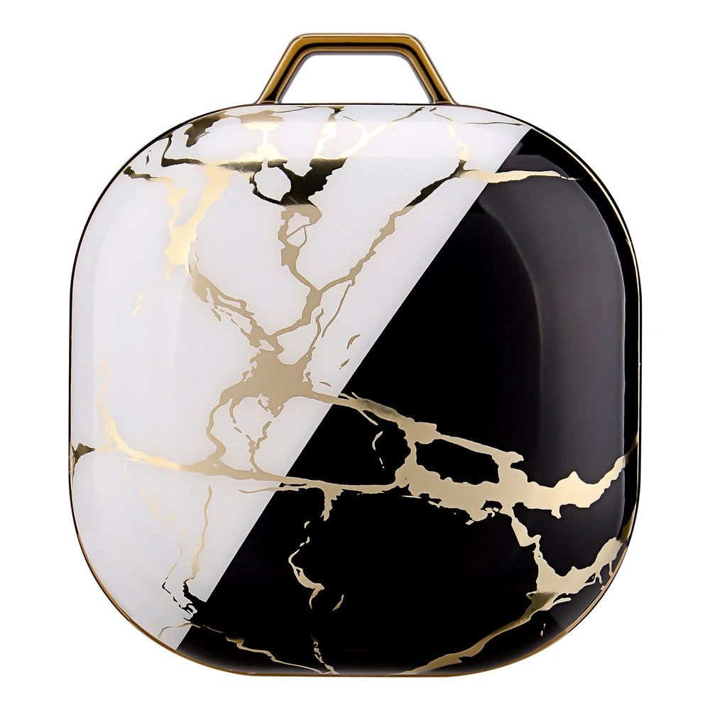 Compatible with Apple, European And American Style Green Gold Marble IMD Earphone Sleeve