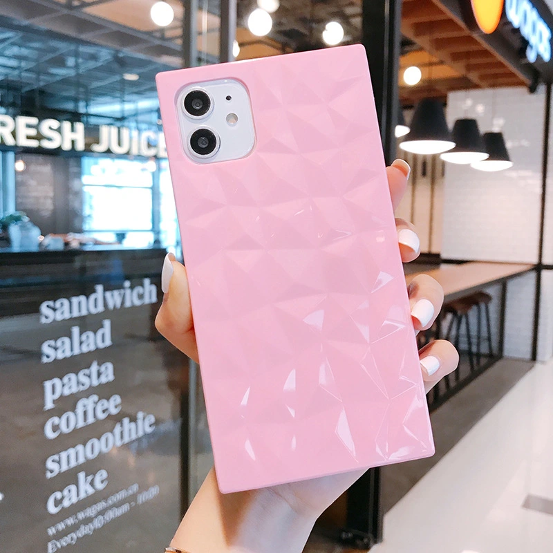 Phone Case For  Fashion Diamond Square Design Candy Color Clear Soft TPU