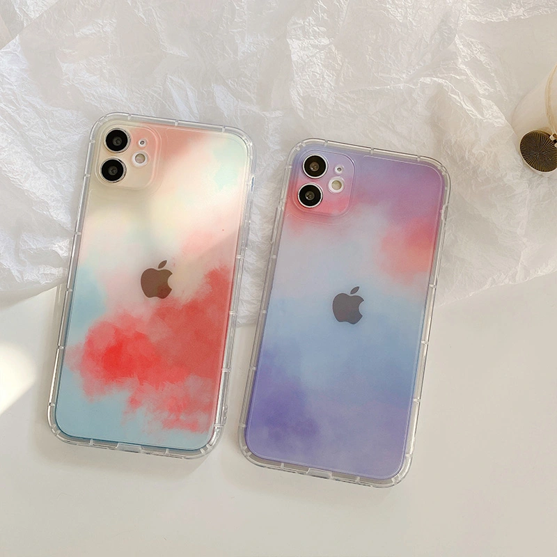 Compatible with Apple , Xingxi Watercolor Blooming Is Suitable For12promax  11 Mobile Phone Case