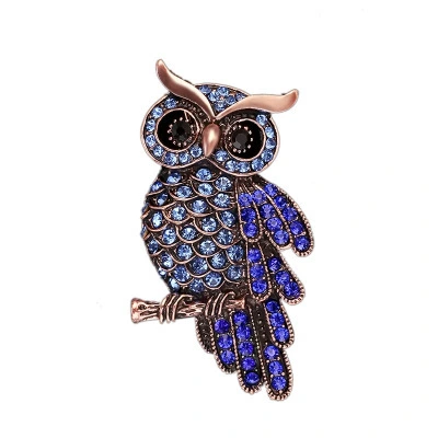 Exquisite Owl Full Diamond Corsage Brooch