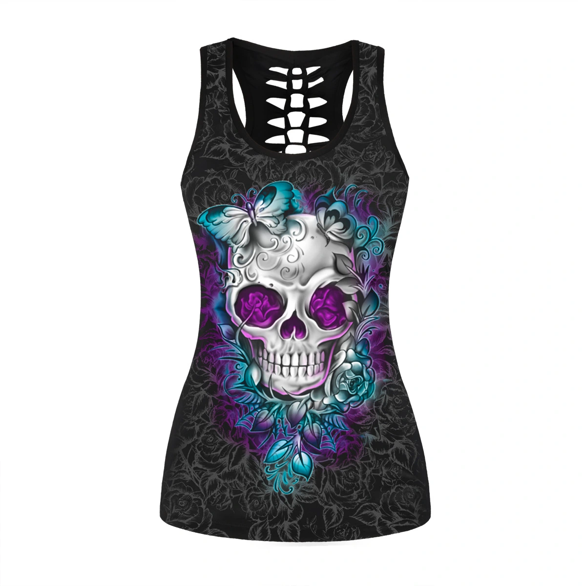 Women's Skull Digital Print Base Shirt