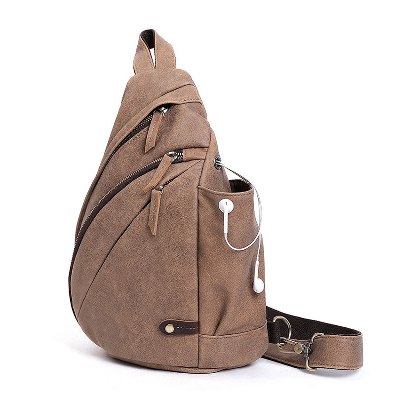 Men's Chest Bag Casual Fashion One-shoulder Men's Bag Riding Crossbody Large Capacity Retro