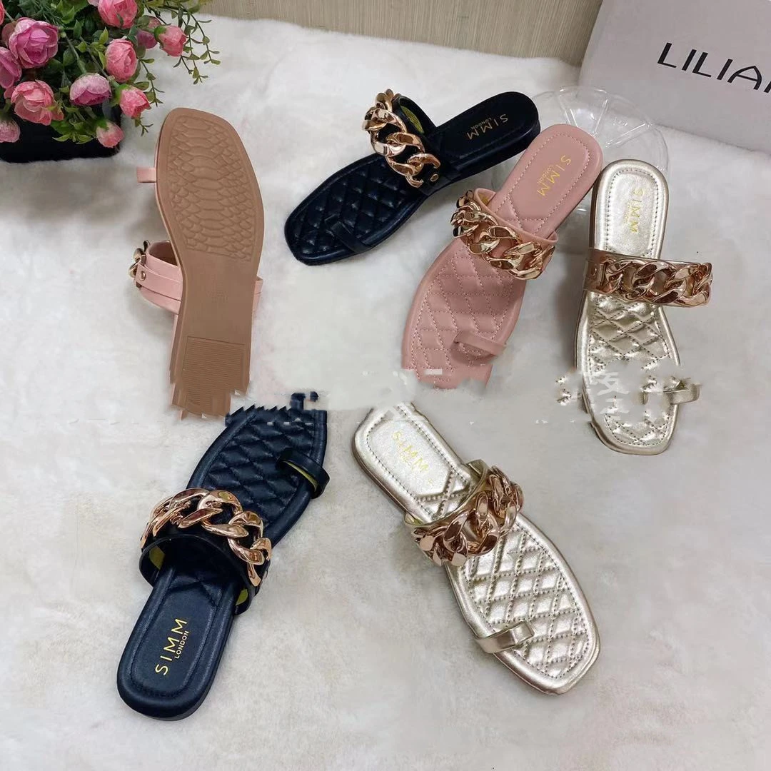 Fashion Rhinestone Slippers Daily Solid Color Flat Heel
