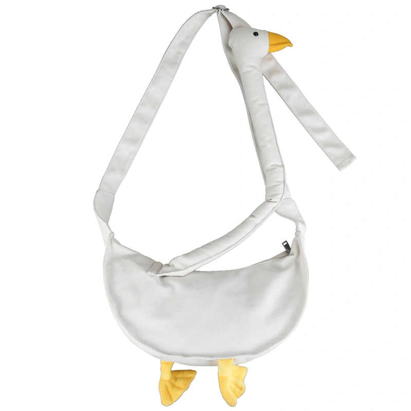 Cute Duck Head Canvas Bag Female  Funny Cute Ugly Duck Bag Student Messenger Bag