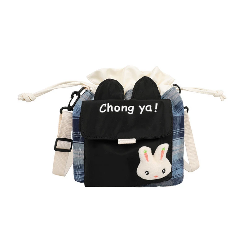 Cartoon Bucket Bag Literary Student Canvas Bag Shoulder Messenger Bag