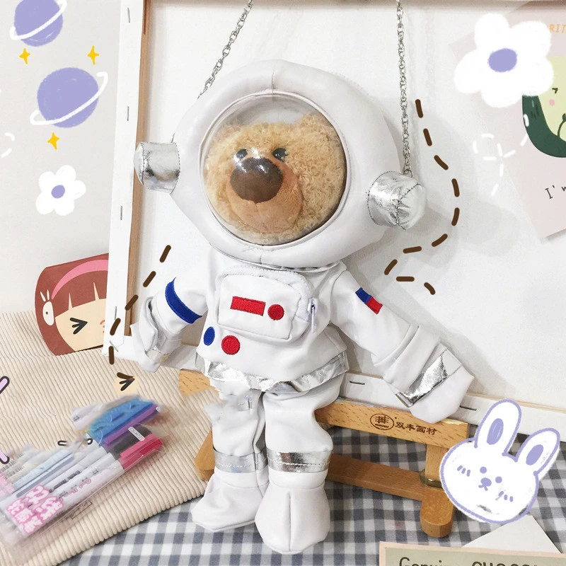 Personality Cool Space Bear Plush Bag Women