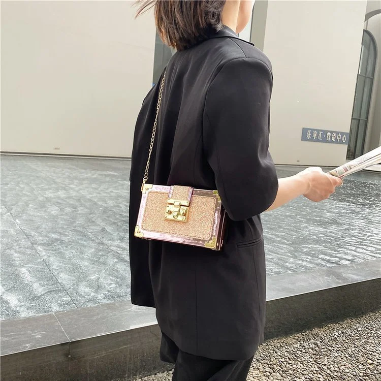 Personalized Gradient Color Sequins Ladies Chain Pouch