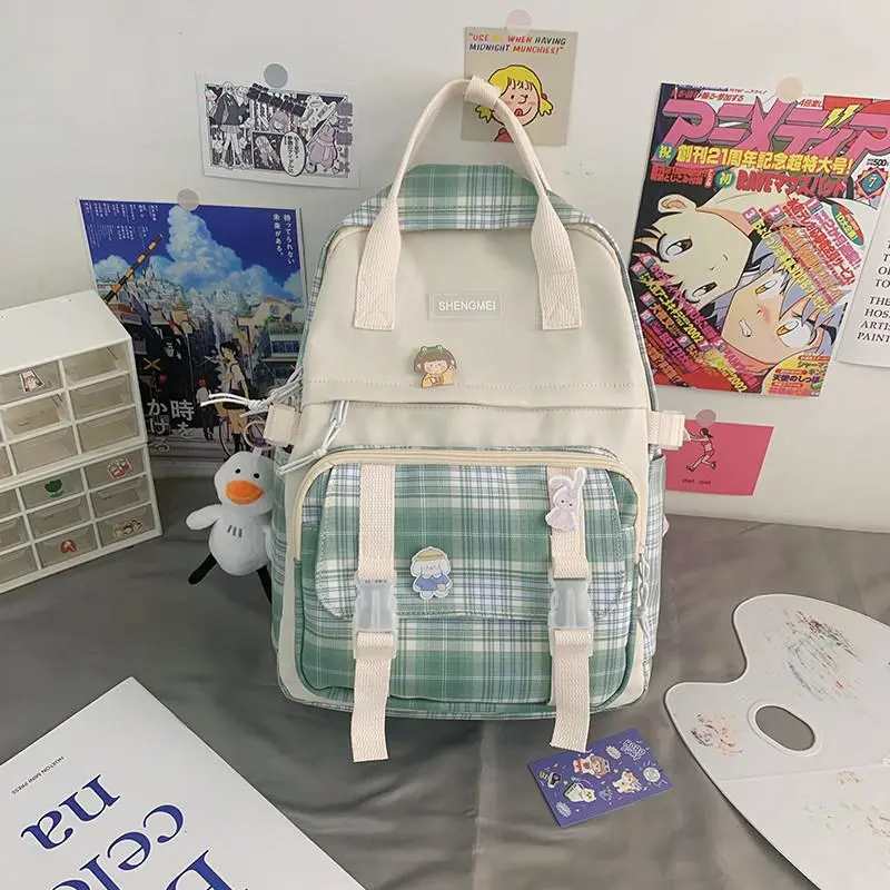 School Bag, Small  Backpack, Plaid Backpack