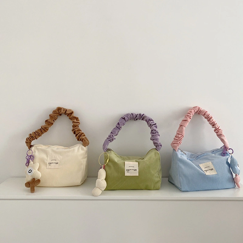 Candy-colored Corduroy Underarm Bag