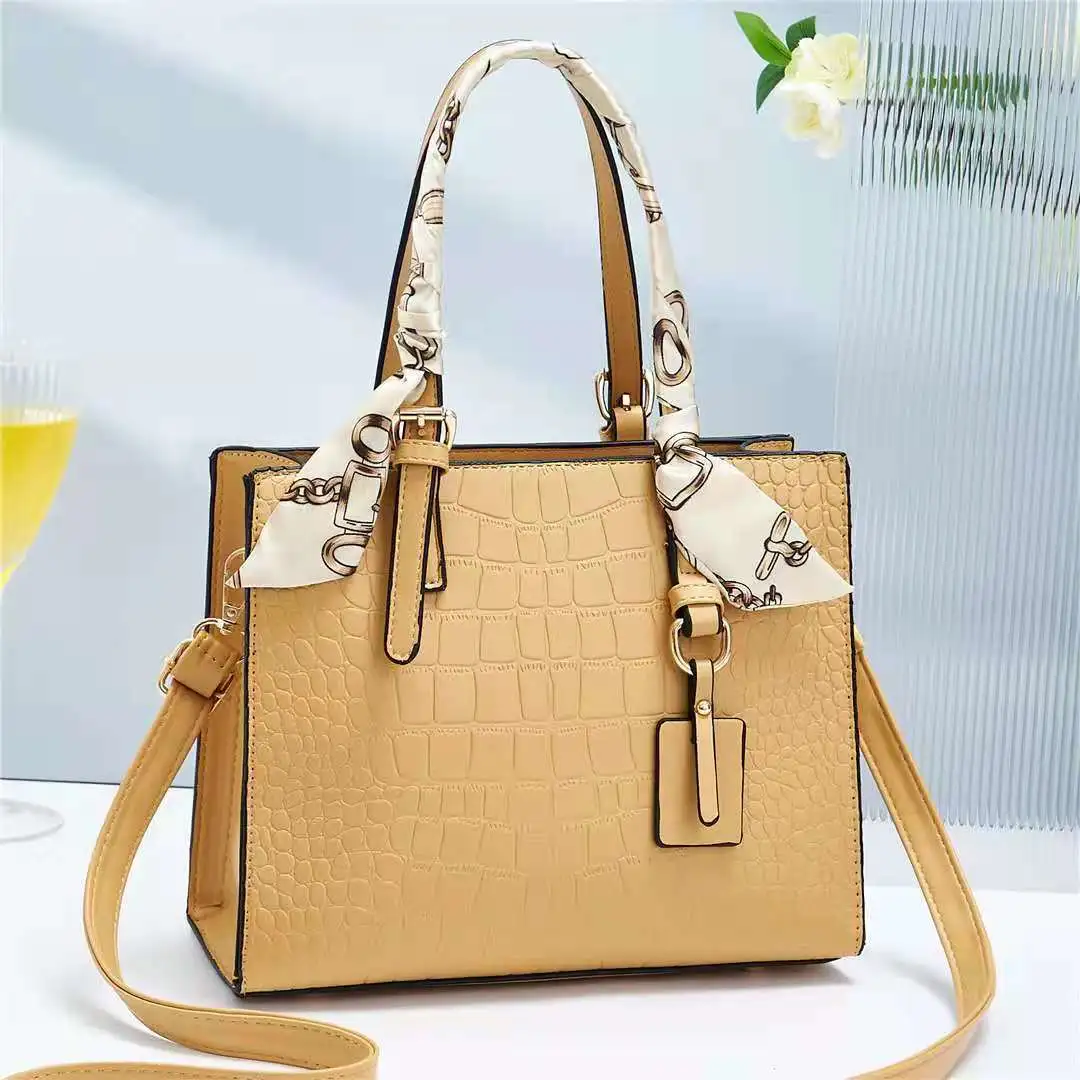 Pattern Tote Bag Trendy Silk Scarf Stone Pattern One-shoulder Messenger Handbag Handbag