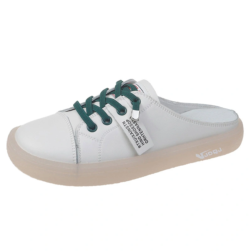 PU Low-cut Spot Viscose Shoes Two-layer Green Round Toe Daily Solid Color Lazy Shoes