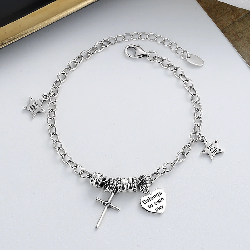 Creative Style Multi-style Pendant Bracelet In Sterling Silver