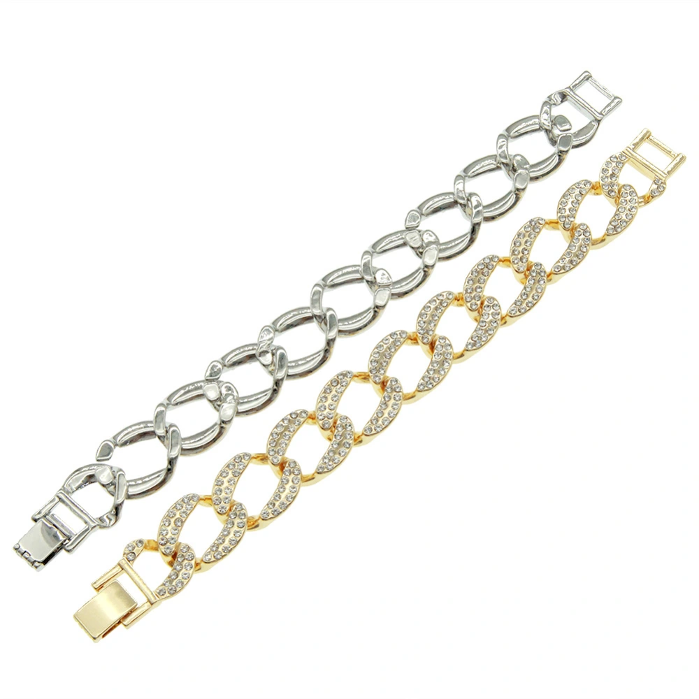 Wind Country Tide Personality Full Diamond Cuban Chain Bracelet