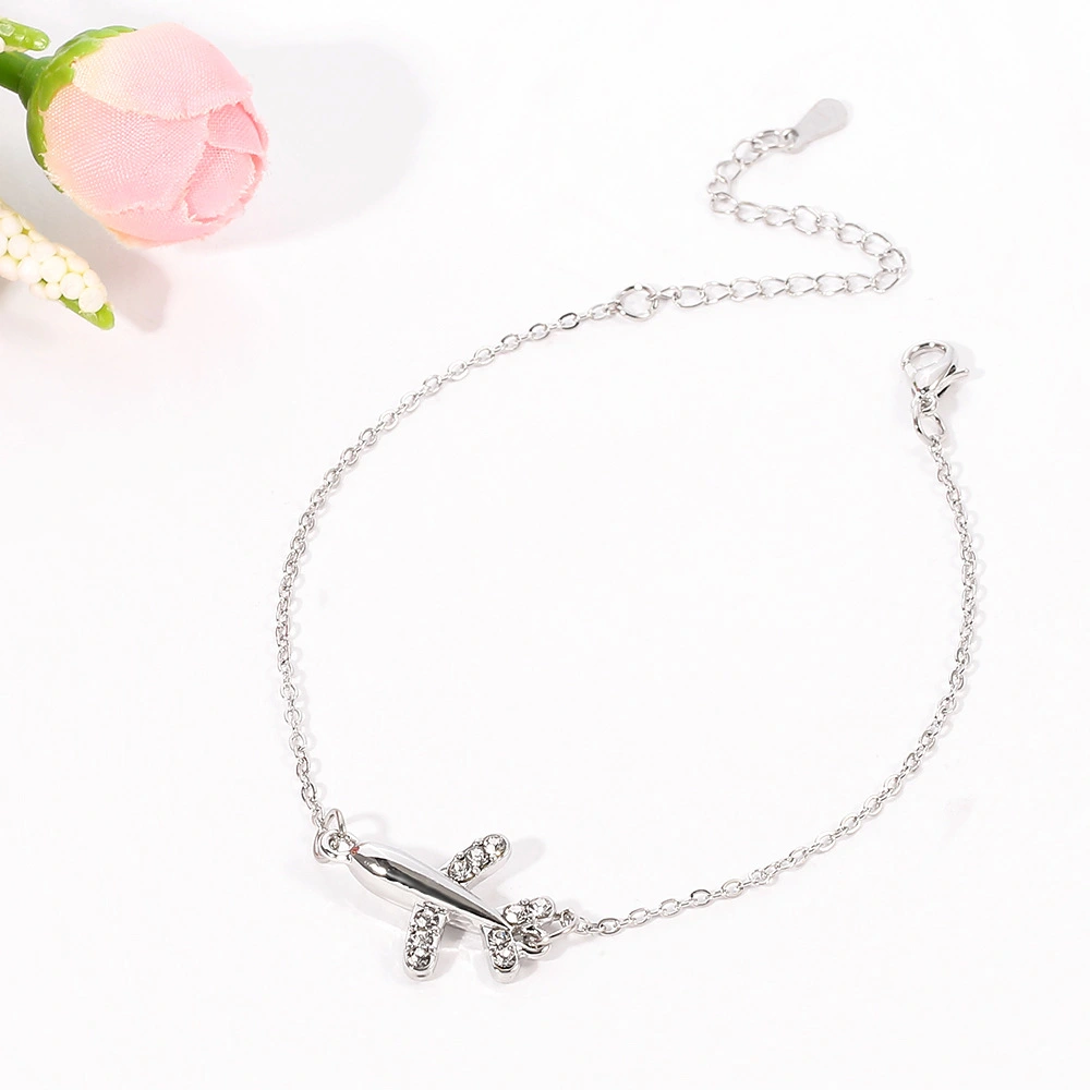 Miniature Inlaid Small Airplane Temperament Simple Bracelet