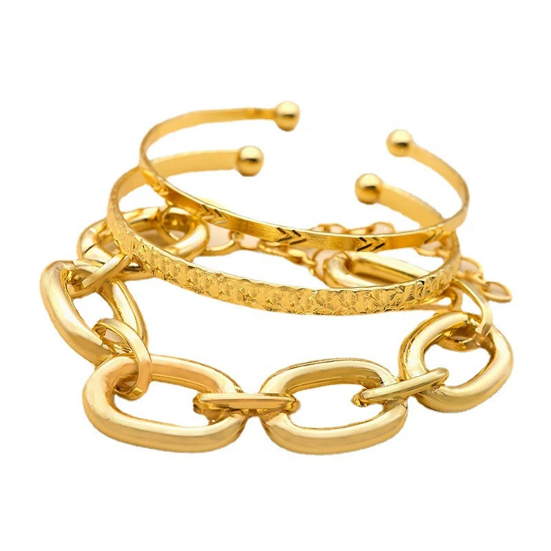 Thick Chain Claw Chain Bracelet Set 4