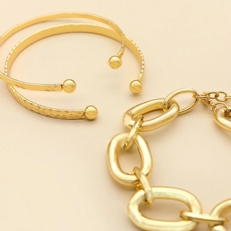 Thick Chain Claw Chain Bracelet Set 4