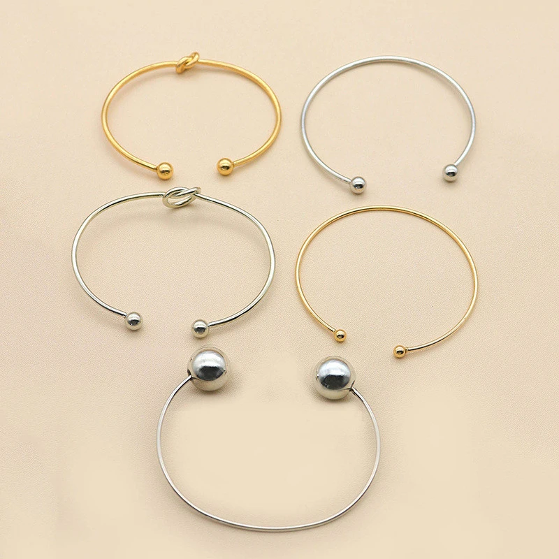 Punk Style Round Bead Knotted Bracelet Set