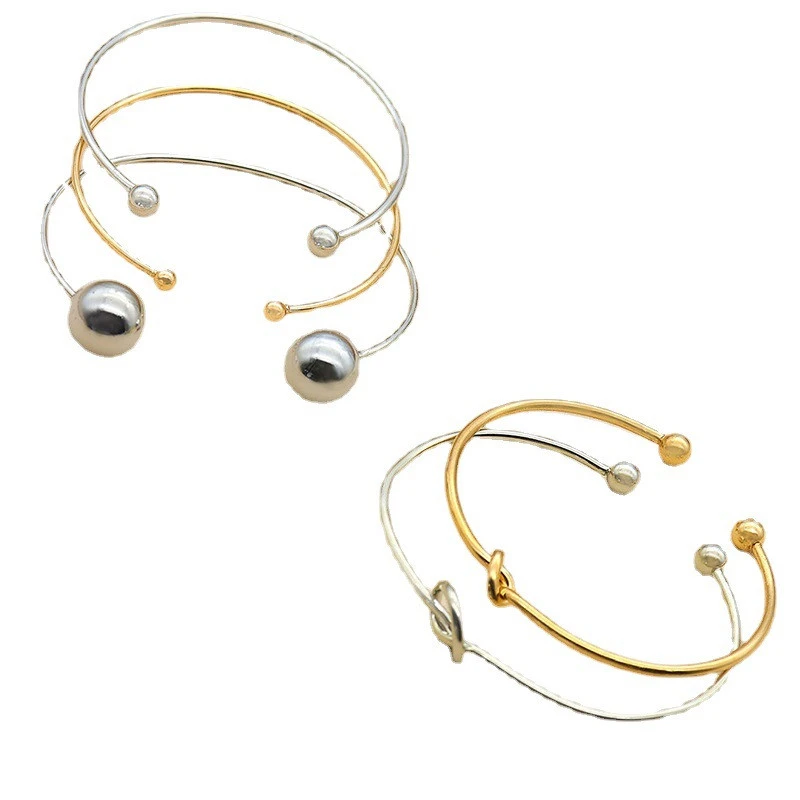 Punk Style Round Bead Knotted Bracelet Set