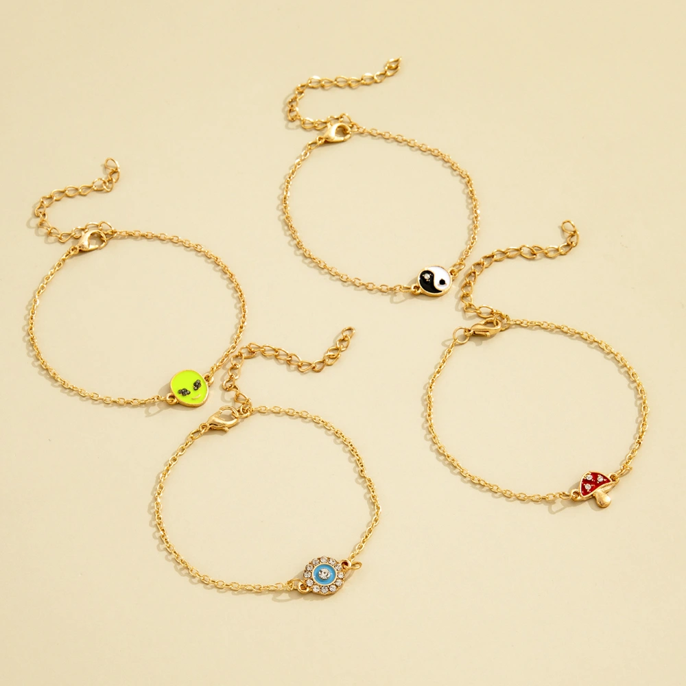 Four-Piece Simple Alloy Bracelet