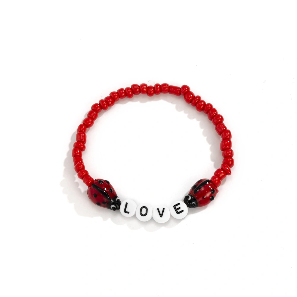 Letter Color Rice Bead Bracelet Women