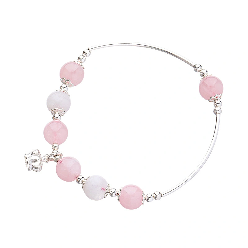 Natural Madagascar Crystal Bracelet Female Strokes Peach Blossom Transfer Blue Moonstone Bracelet