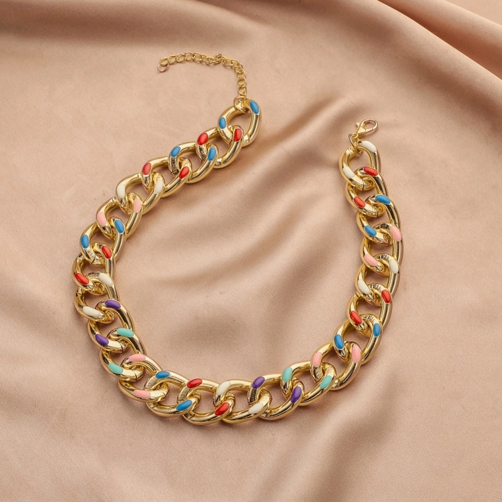 Simple Short Rainbow Aluminum Chain Side Chain