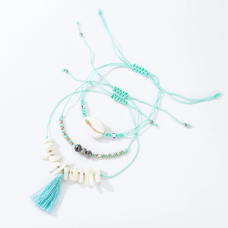 Shell Gravel Tassel Pendant String Crystal Bracelet