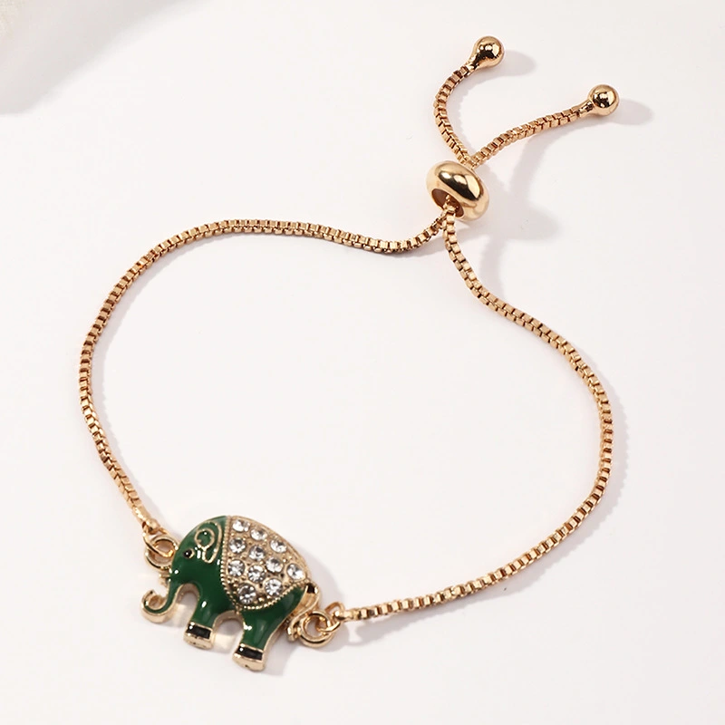 Simple Personality Alloy Dripping Eyes Elephant Bracelet