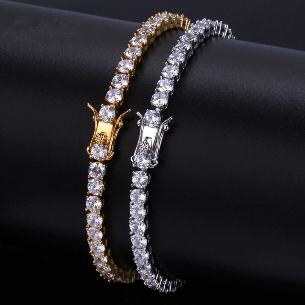 Zircon Tennis Bracelet Men's Hip Hop