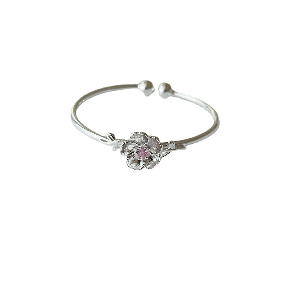 Edition Silver-plated Literary Cherry Blossom Bracelet Female Plum