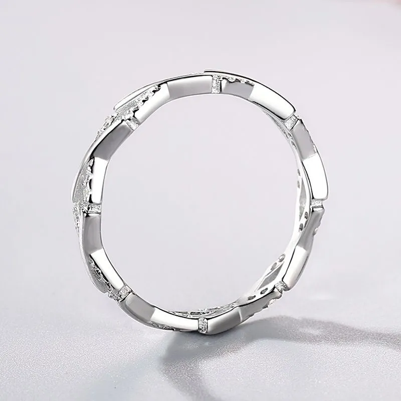 Silver Ring Female Japanese And Korean Simple Fashion Wave Row Ring