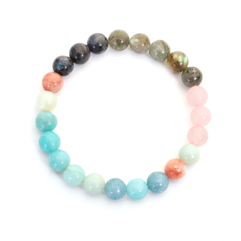 Colorful Natural Stone Necklace Bracelet Set Tianhe Flash Stone