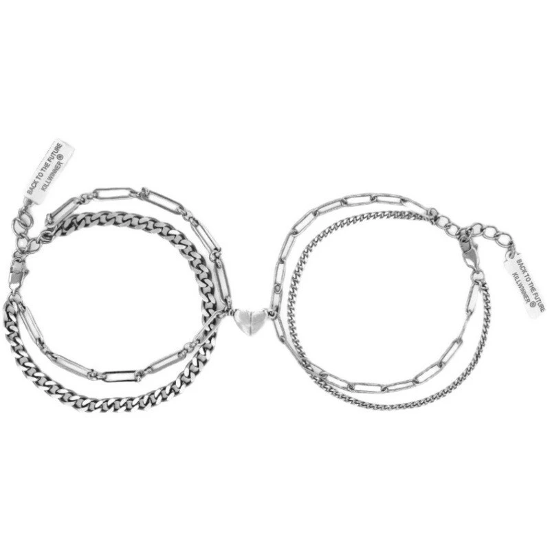 Striking Titanium Steel Ring Stacking Splicing Magnet Love Bracelet