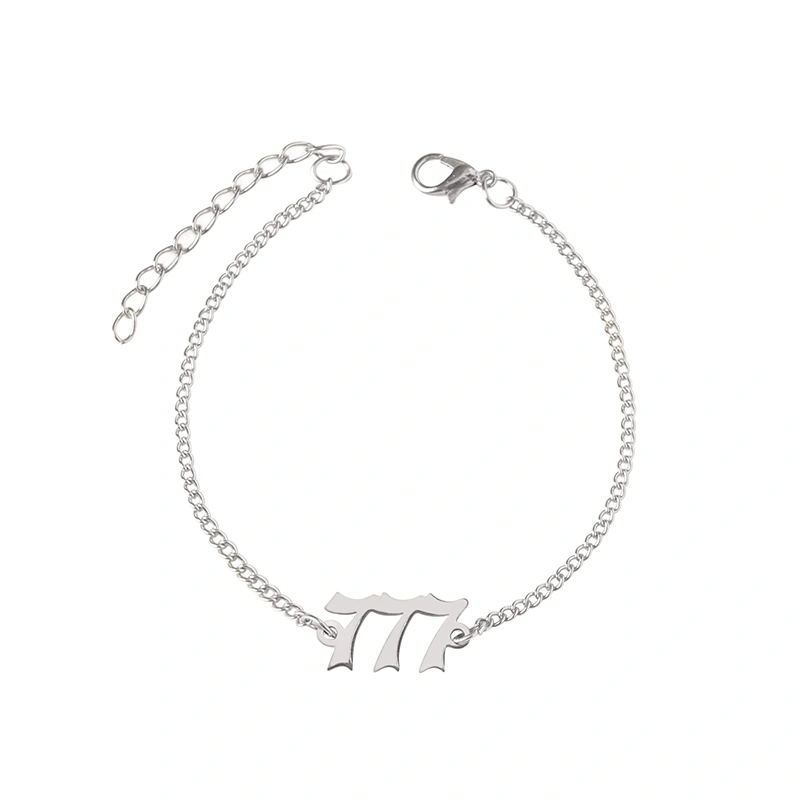 Lucky Number 777 Stainless Steel Bracelet