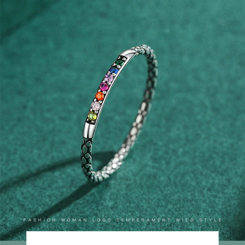 Retro S925 Silver Color Ring Female Tail Ring