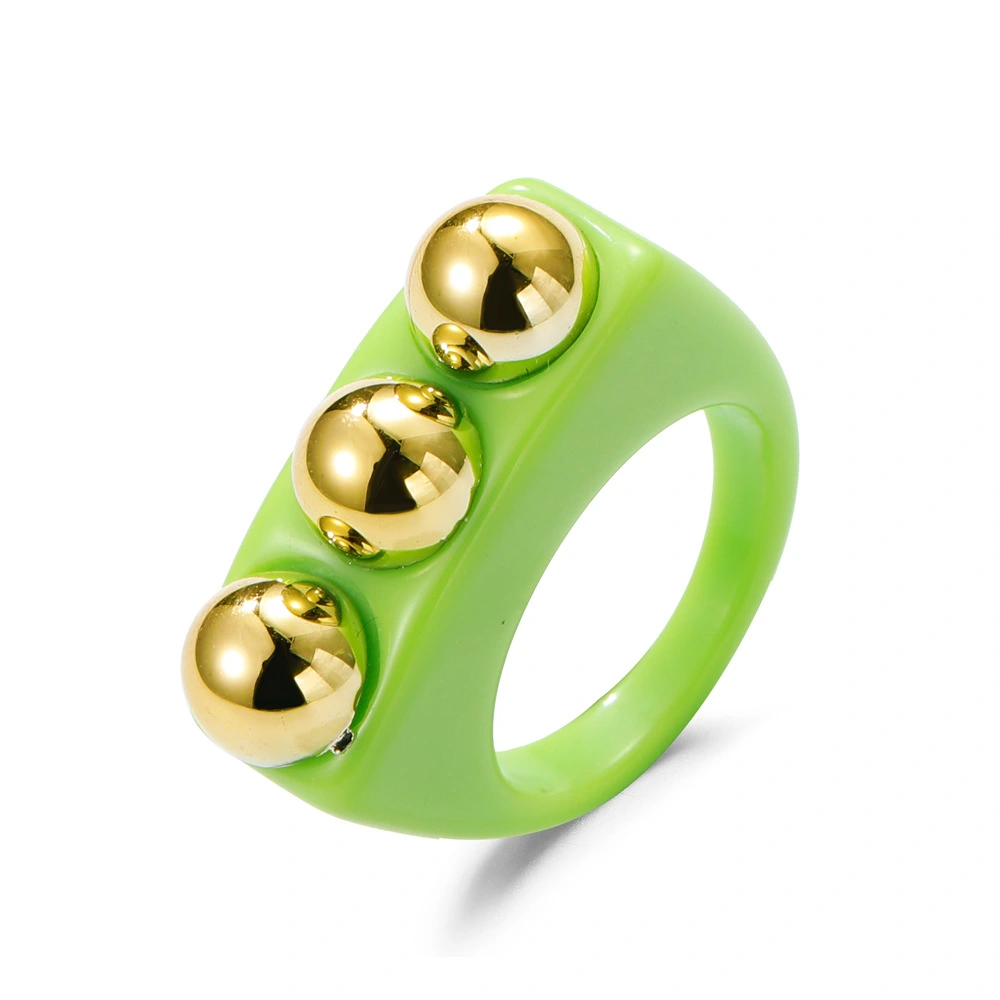 Geometric Acrylic Ring Personalized Candy Color Joint Ring