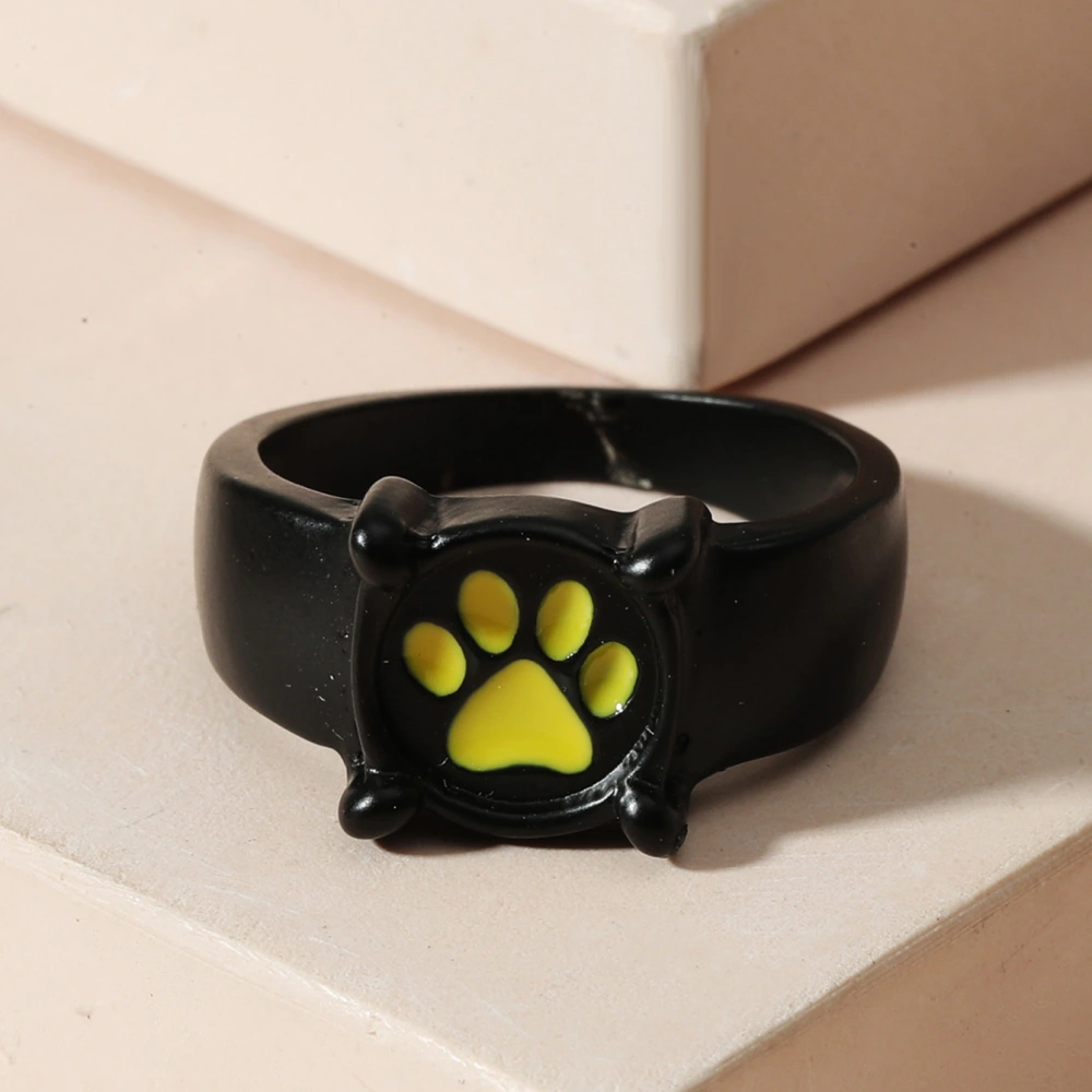 Alloy Index Finger Ring Black Dripping Oil Cat's Claw Ring