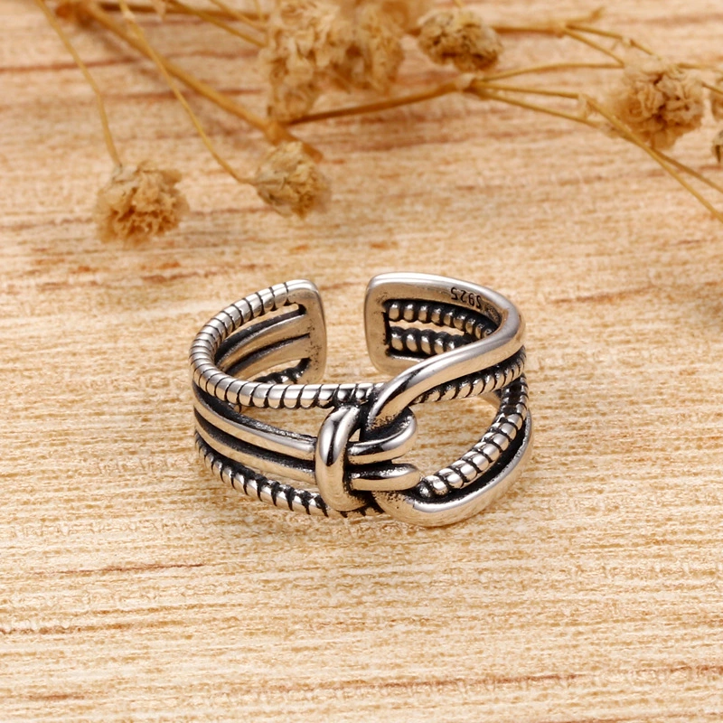 Sterling Silver Index Finger  Knot Ring