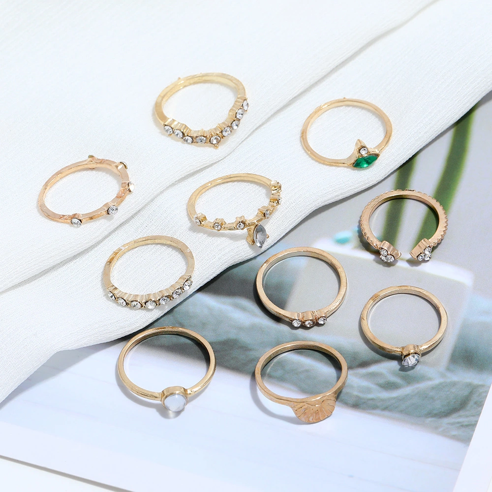 Micro-Inlaid Zircon Ring Set