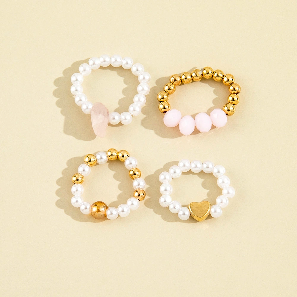 Pearl Love Rice Beads Female Ring