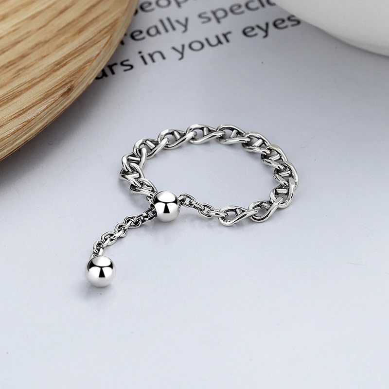Small Pig Nose Tassel Chain Adjustable Ring