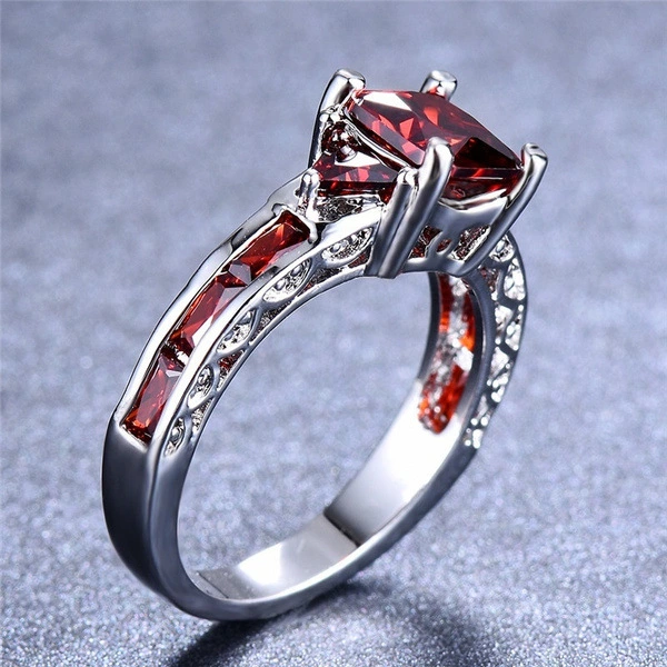 Fashion Female Zircon Black Gemstone Ring